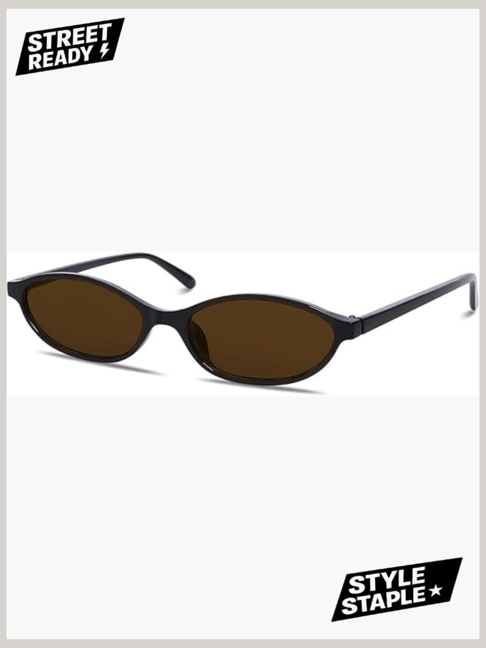Retro Oval Thin Frame 90s Style Cat Eye Sunglasses UV Protection